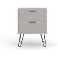 FORGEVIO Bedside Cabinet Drawers Furniture Nightstand Lamp Side Table Grey