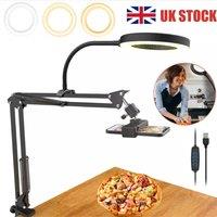 Nordara Overhead Phone Mount with LED Ring Light Flexible Long Arm in Black