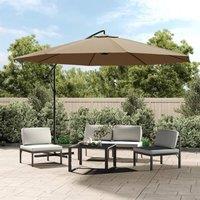 Berkfield Home Cantilever Umbrella with Aluminium Pole 350 cm Taupe in Beige