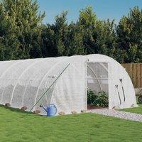 Berkfield Home Greenhouse with Steel Frame White 72 m 18x4x2 m