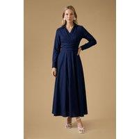 Oasis Women's Cotton Poplin Maxi Occasion Shirt Dress in Navy | Size: 14