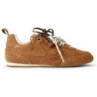 Kurt Geiger London Women's 'K Slim Runner' Suede Trainers in Tan | Size: 7