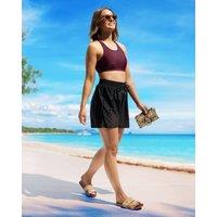 Modest Mermaid Women's Jet Black Relaxed Fit High Waisted Short | Size: Small