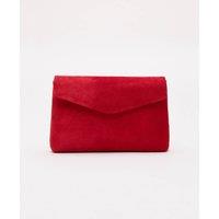 Phase Eight Women's Suede Clutch Bag in Scarlet