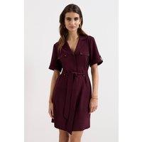 Phase Eight Women's Marlina Belted Mini Shirt Dress in Wine | Size: 10