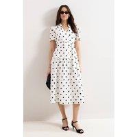 Phase Eight Women's Adele Short Sleeve Midi Dress in White | Size: 20