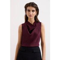 Phase Eight Women's Arwen Cowl Neck Top in Aubergine | Size: 14