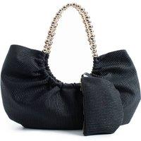 Belissh Women's Woven PU Leather Slouchy Tote with Beaded Strap 2PCS Set in Black