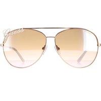 Guess Women's Aviator Shiny Rose Gold Brown Mirror GU7739