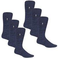Heat Holders Men's 6 Pairs Original Thick Winter Thermal Socks for Cold Weather in Blue | Size: 12-14