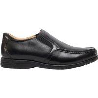 Roamers Men's Leather XXX Extra Wide Twin Gusset Casual Shoe in Black | Size: 6