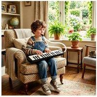 Living and Home 32-Key Karaoke Melodica Instrument in Black