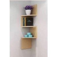 Living and Home 3-Tier Floating Corner Shelf Bookshelf Wall Mount Storage Shelf Decor Display Rack in Brown