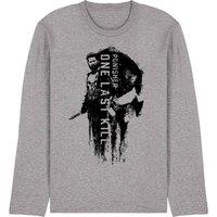 Marvel Disney Punisher One Last Kill Frank Castle Long Sleeve T-Shirt, Athlet in Grey | Size: Small