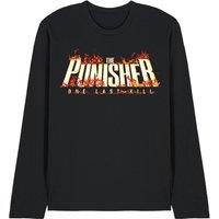Marvel Disney Punisher One Last Kill Burning Logo Long Sleeve T-Shirt, Black | Size: Large