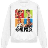 Netflix One Piece Character Squares Map Sweatshirt, White | Size: Small