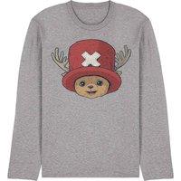 Netflix One Piece Chopper Head Long Sleeve T-Shirt, Athletic Heather in Grey | Size: Small