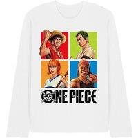 Netflix One Piece Character Squares Map Long Sleeve T-Shirt, White | Size: Large