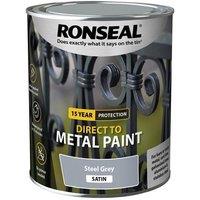 Ronseal Direct to Metal Paint Steel Grey Satin 750ml