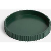 OHS Ribbed Round Decorative Tray Table Organiser Countertop Storage in Dark Green