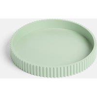OHS Ribbed Round Decorative Tray Table Organiser Countertop Storage in Pale Green