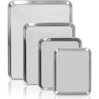 Argon Tableware 4 Piece Stainless Steel Baking Tray Set - 4 Sizes in Silver