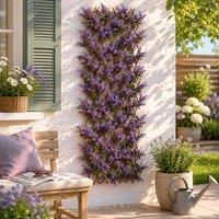 Marco Paul Artificial Violet Flower Expandable Willow Trellis 180 x 60cm in Purple | Size: 180 x 60 cm