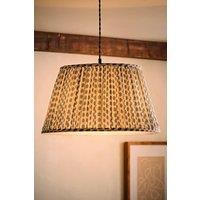 ValueLights Grange Large 45cm Floral Pleated Ceiling Pendant Lamp Shade with Bulb in Mid Blue