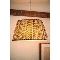 ValueLights Grange Large 45cm Floral Pleated Ceiling Pendant Lamp Shade with Bulb in Pale Green