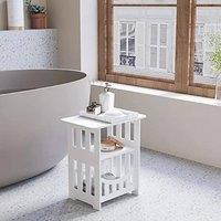 Kelvenix 3 Tier Bedside Table Square Design 46*30*50 in White | Size: 0.6m2