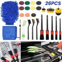 VOGREX 26PCS Car Cleaning Detailing Brush Set with Gloves Towel