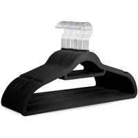 FLAVORA 50PCS Velvet Clothes Hangers in Black | Size: 500mm