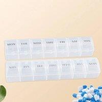 SPETLEK 2 Pack Pill Box 7-Day in Clear | Size: Large