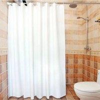 SPETLEK Shower Curtain Waterproof Mould Proof Bathroom Curtains in White | Size: 1