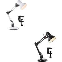 FLAVORA White 53cm Adjustable Swing Arm Clamp Desk Lamp