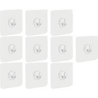 FLAVORA 10PCS Heavy Duty Transparent Self Adhesive Hooks in Clear | Size: 500mm