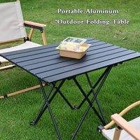 FLAVORA Folding Camping Tables With Carry Bag Portable in Black