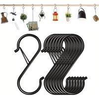 EONLION Black 10Pcs S-Shape Hook | Size: 500mm
