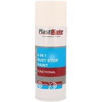 Plastikote Trade 4-In-1 Rust Stop Spray Paint White 400Ml