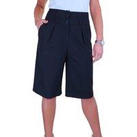 Paulo Due Women's Tailored Wide Leg Knee Shorts in Navy | Size: 12