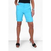 Paulo Due Women's Stretch Cuffed Bermuda Shorts in Aqua | Size: 14