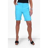 Paulo Due Women's Stretch Cuffed Bermuda Shorts in Aqua | Size: 16
