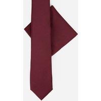 Maya Deluxe Men's Satin Tie Pocket Square Set in Burgundy