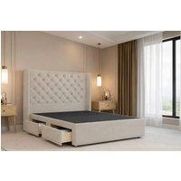 Nexus Mattresses Ltd Windsor Plush Divan 2 Drawers Foot-End 54Winged Headboard in Cream | Size: King