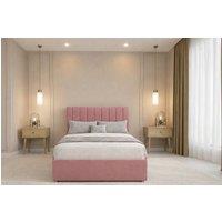 Chester & Oakley Lunar Plush Divan Bed Base No Drawers - 54 Headboard in Pink | Size: Super King