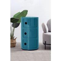 Living and Home 3-Tiered Plastic Storage Drawer Unit in Blue