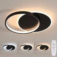 Goeco Dimmable LED Ceiling Light 32W Modern Ceiling Lamp with Remote Control in Black