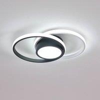 Pheashine Black & White Intertwined Double Ring LED Ceiling Light, 42W 6500K