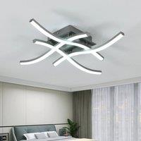 Pheashine Brushed Grey 4-Arm Curved LED Ceiling Light, 6500K Cool White, 458cm