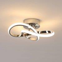 Pheashine Chrome Loop LED Ceiling Light, 30W 3000K Warm White, 3010cm Aluminum in Silver
